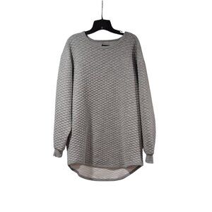 Decibel Gray Men's Long Sleeve Pleated Crew Neck Sweater Sz XXL